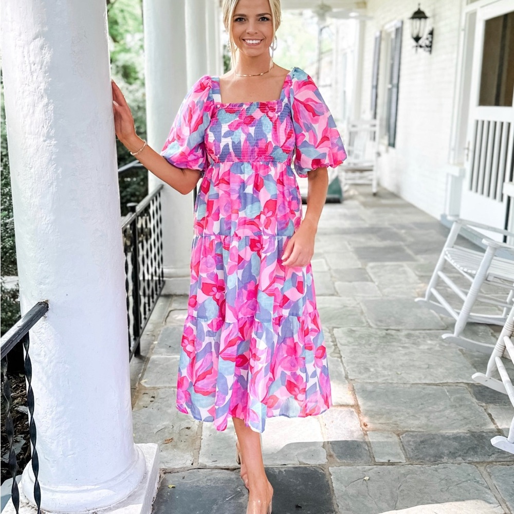 Colorful Abstract Print Dress
